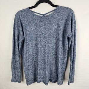 Beyond Yoga Heathered Long Sleeve Back Cutout Top Size Small